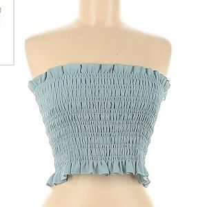 Kendall & Kylie | Blue Ruffle Tube Top